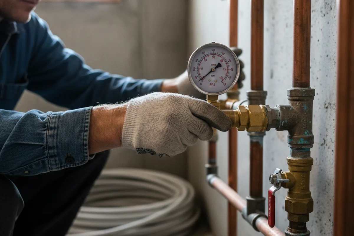 Pressure testing a repaired line during Water Line Repair in Gates Mills